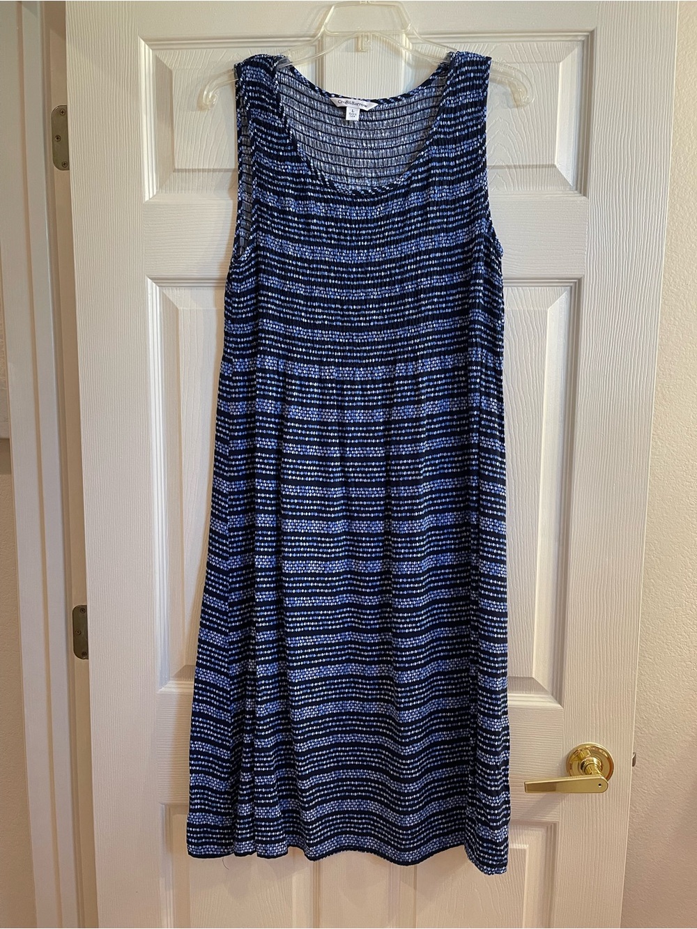 Croft & Barrow Blue and White Striped Sleeveless Maxi Dress